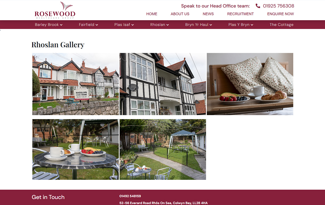 Rosewood website design – portfolio artboard 3