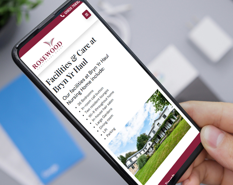 Rosewood website design – portfolio artboard 4