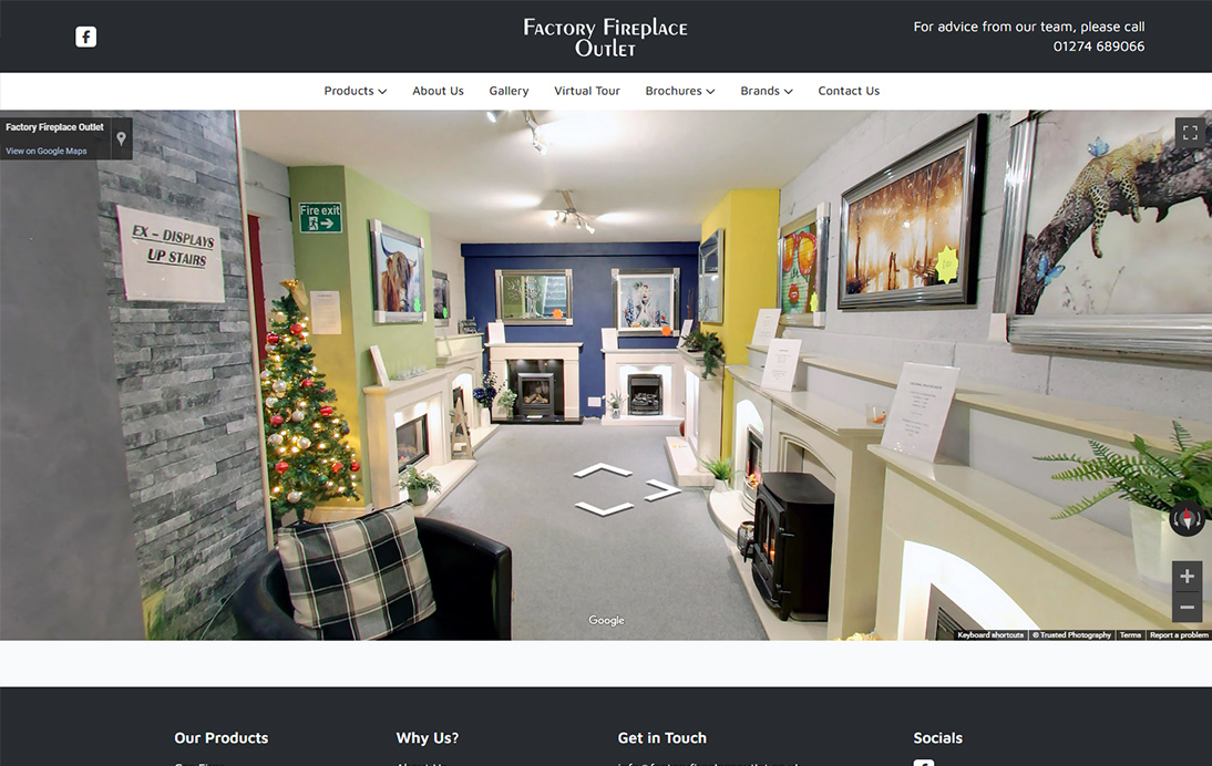 Factory Fireplace website – portfolio artboard 4