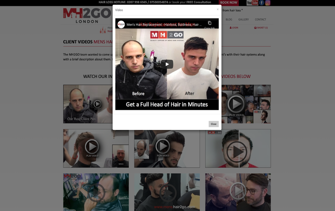 MH2Go desktop page – product detail design
