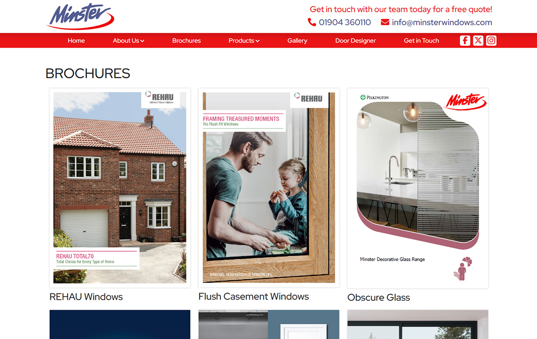 Minster portfolio – artboard 5 contact page