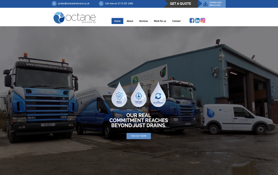 Octane website – desktop product page