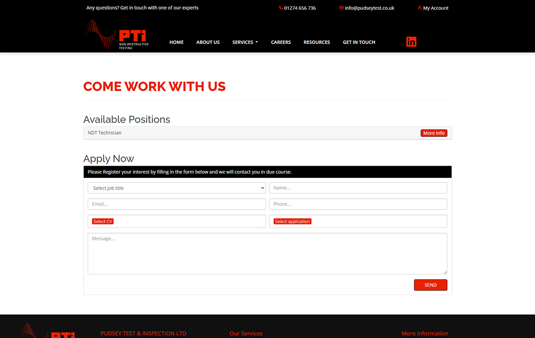 Pudsey Test & Inspection – project screenshot 2