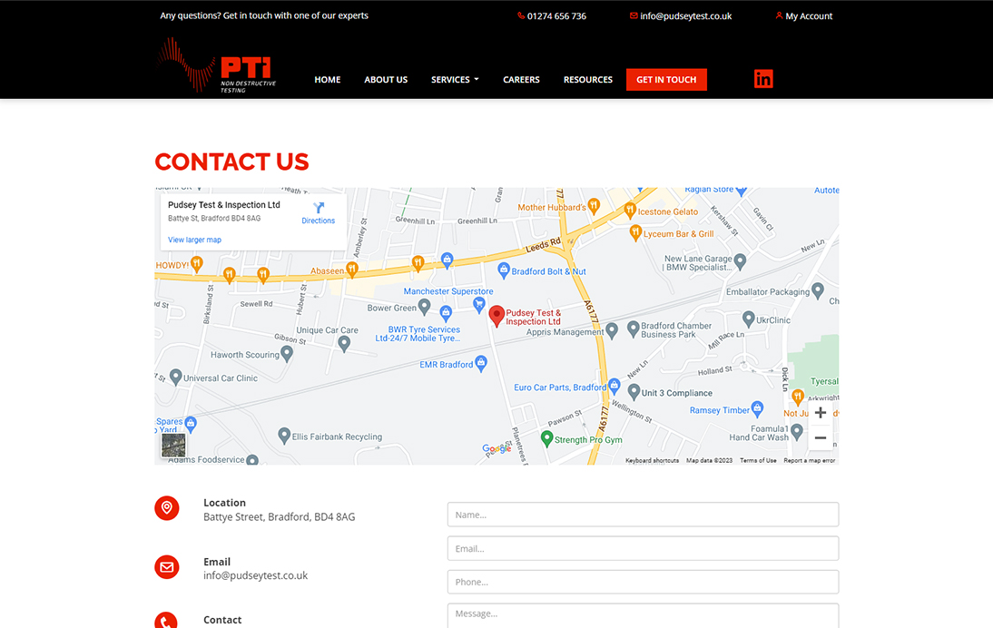 Pudsey Test & Inspection – project screenshot 3