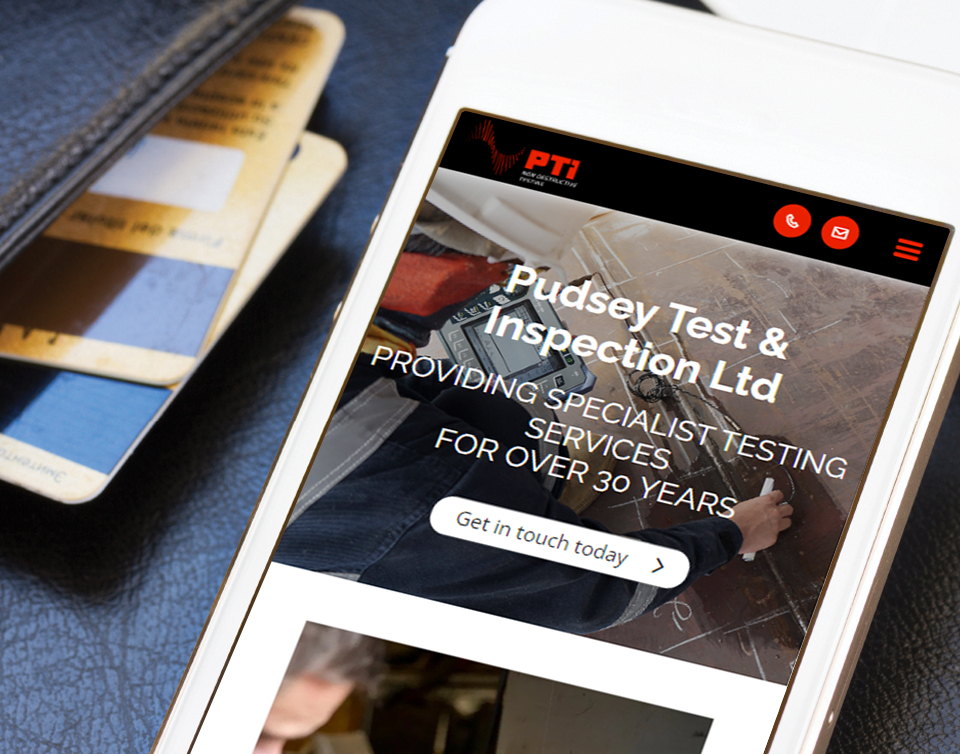 Pudsey Test & Inspection – responsive view on phone